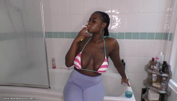 Sexy Ebony gangbanged by construction workers